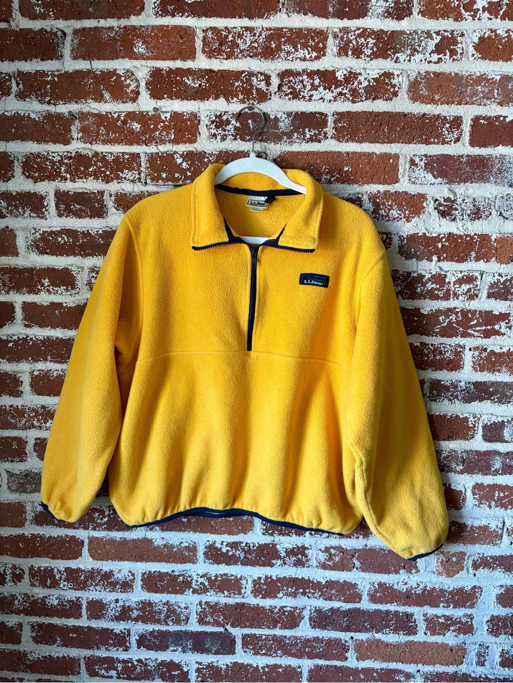 LL Bean Yellow Fleece Quarter Zip